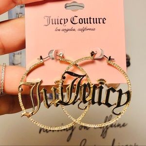 Y2K Juicy Couture Hoop Rhinestone Earrings